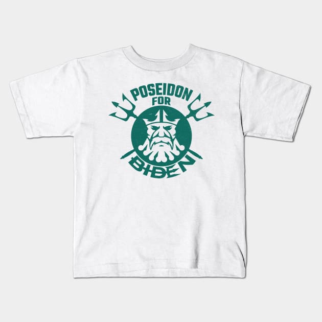 Poseidon For Biden Kids T-Shirt by MZeeDesigns